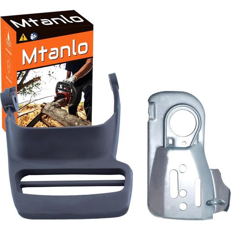 Plaque guide de poignée de frein chaîne pour tronçonneuse Husqvarna 445 450 445E 450E 450E 450E, 544082601 544094001, protection des mains avec capot de pompe à huile de remplacement (1/5)