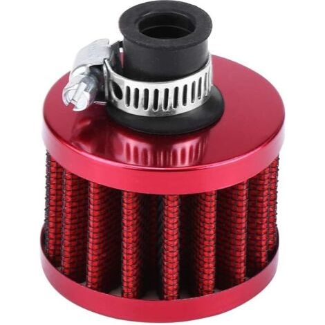 Filtre à Air universel à pince de 12 mm, filtre d'admission d'air froid de voiture pour Scooter ATV Dirt Pit Bike moto carter évent couvercle reniflard(rouge) (1/5)