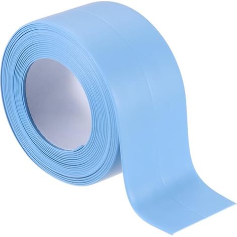 Ruban d'étanchéité - 3,8 cm de large - 3,2 m de long - Autocollant - Ruban d'étanchéité étanche - Cuisine - Salle de bain - Toilettes - Baignoire - Bleu - 3,8 cm (1/4)