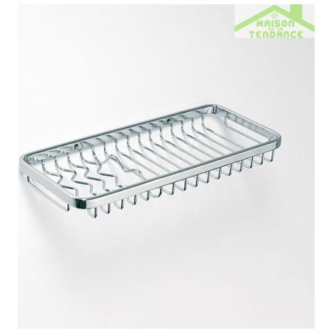 Porte-savon grille rectangulaire CYTRO en laiton chromé 30x 13x 2 cm (1/2)