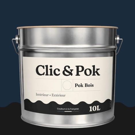 Peinture Bois Extérieur – POK BOIS - 10L - RAL 5011 - Bleu acier- Résistante aux intempéries - Ne s'écaille pas (1/4)