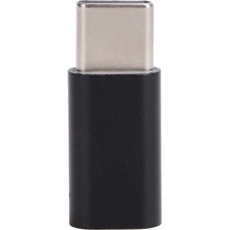 Adaptateur OTG Micro USB Vers Type C - Alliage D'aluminium Noir - Transfert Données 480Mbps - Charge Rapide - Lot De 1 (1/5)