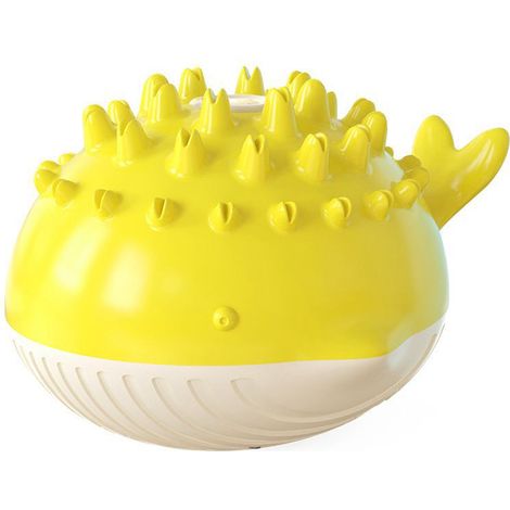 Jouet à mâcher pour chien, jouet pour animaux de compagnie, jouet électrique pour chien, brosse à dents molaire, jouet flottant pour jeu interactif à mâcher agressif (jaune) (1/5)