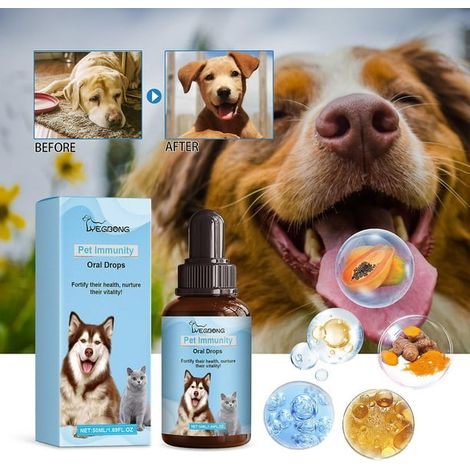Pet Immunity Oral Drops, Natural Immune Support for Dogs & Puppies, Pet Supplement, Daily Vitamins for Healthy Immune System (1/4)