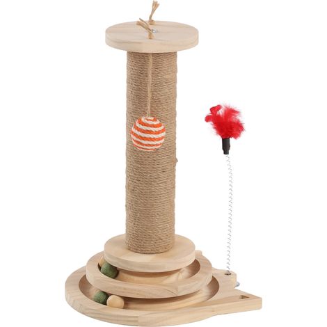 Jeu a Griffer pour Chat 25 x 40 cm Zack Plumes et Circuit a Balle (1/4)