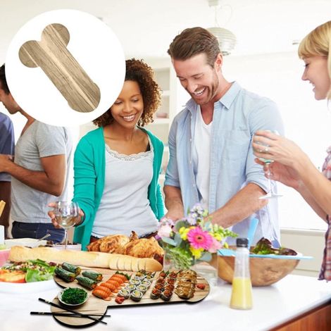 Plateau en bois pour apéritifs, plateau de service en bois de forme unique, assiettes à salade décoratives pour bar, fête, vacances, pendaison de crémaillère (1/5)