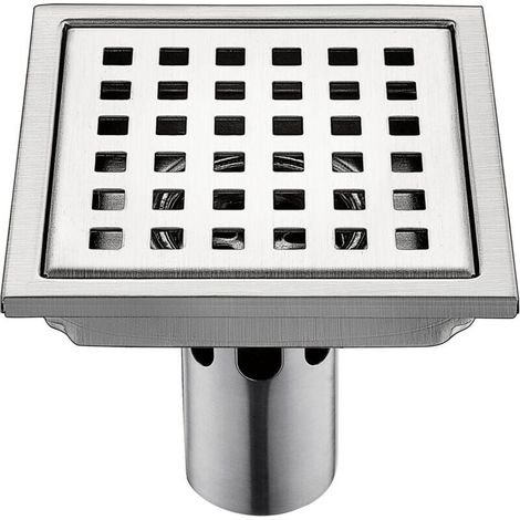 15x15cm Stainless Steel Toilet Floor Drain Large Capacity DN50 Insect Screen Square Leaf Deodorant (1/4)