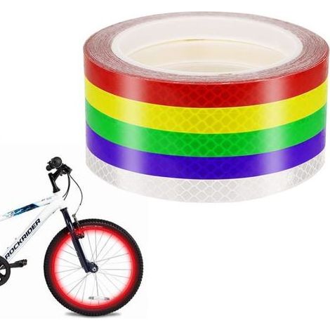 Rouleaux d'autocollants réfléchissants pour vélos. ruban réfléchissant coloré. ruban de signalisation étanche (1 cm x 8 m) (1/5)