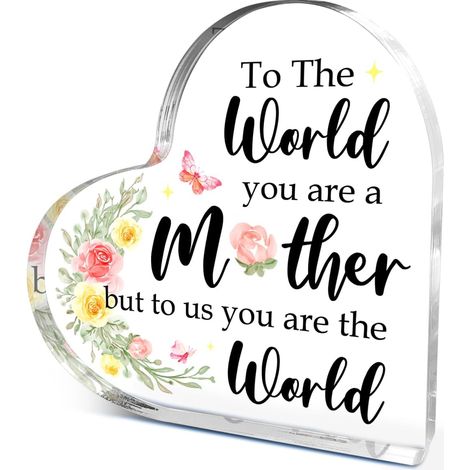 Plaque acrylique cœur décoratif à poser, objet bureau élégant, cadeau souvenir（10 cm) (1/4)