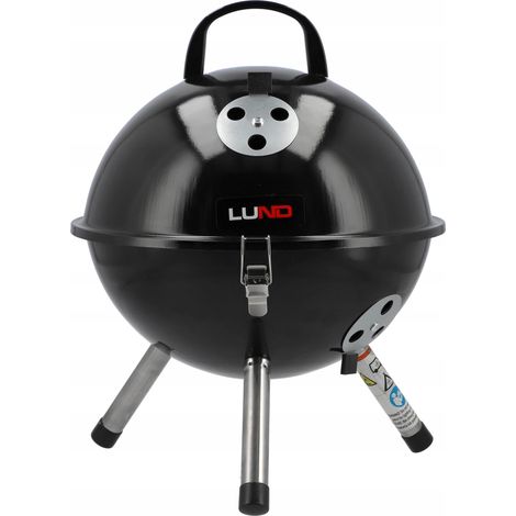 Gril à charbon de bois 32 cm, barbecue boule avec couvercle, barbecue de camping