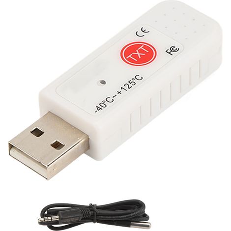 Thermomètre USB pour PC - Capteur Double Température Intérieur/Extérieur avec Affichage Hyperbole et Alarme Enregistreur de Données (1/5)