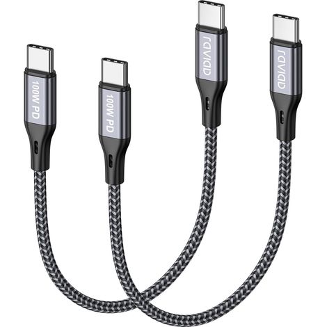 100W Câble USB C vers USB C 30CM/Lot de 2, Cable USB C Charge Rapide (1/5)