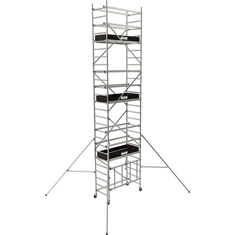 Aluminium-Rollgerüst – 3 Plattformen – Max. Arbeitshöhe 7.60m – ebene und geneigte Böden - 22408561 (1/5)