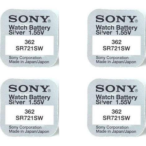 .4 Piles SONY 362 SR721SW 1,55V.