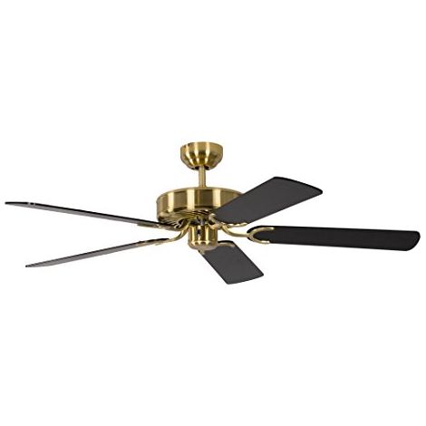 Pepeo Gmbh Ventilatore da Soffitto Potkuri, Ottone Satinato / Nero, 132 Cm (1/4)