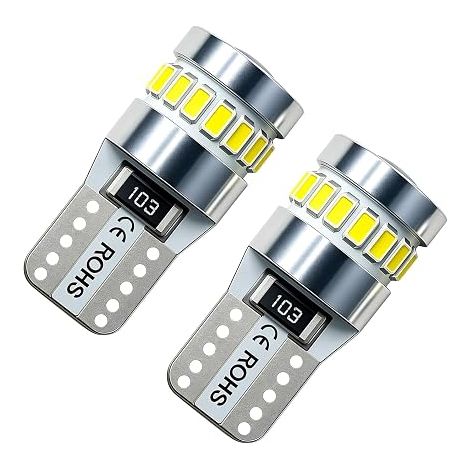 2 T10 W5W LED Bulbs 6000K White 12V Car Bulbs 194 168 (1/5)