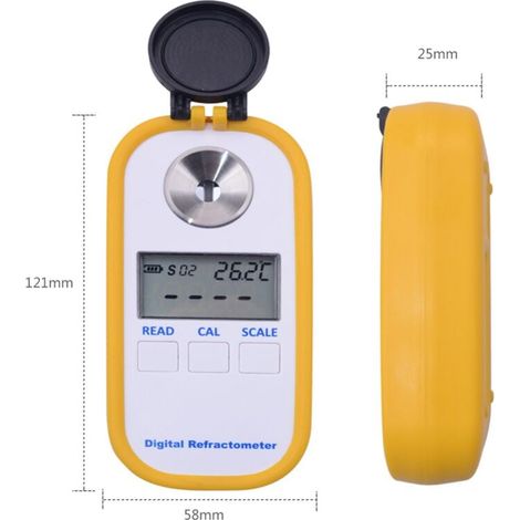 Grid Cool – Réfractomètre numérique portable 4-en-1 – Mesure miel, degré de sucre, humidité – Plage 0-90% – Précision ±0,2% – ATC 10-40°C (1/4)