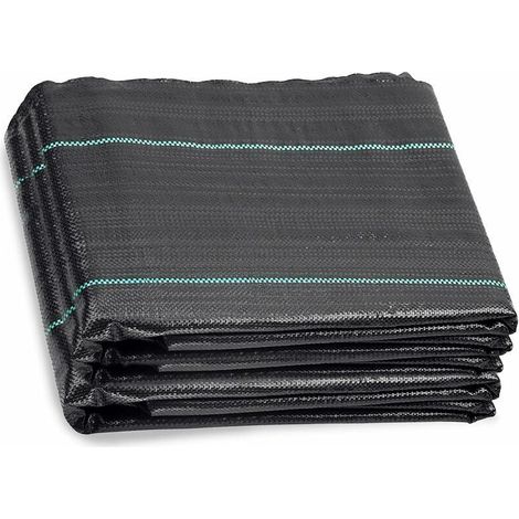 -2M x 10M Toiles de Paillage, Toile Anti Mauvaises Herbes Jardin, Bache Noire Agricole, Barriere Anti Racine, Contre Les Mauvaises Herbes, Tissu Perméable à l'eau (1/5)