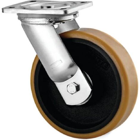Roulette pivotante, chape et platine en acier mécano-soudé, zingué bleu TENTE 9680FTP250P63 (1/2)