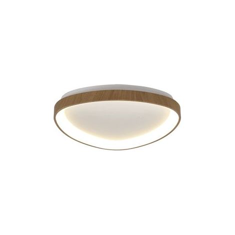Mantra Plafón LED triangular Niseko II acabado madera con mando, regulable 2700K-5000K grande o pequeño (1/3)