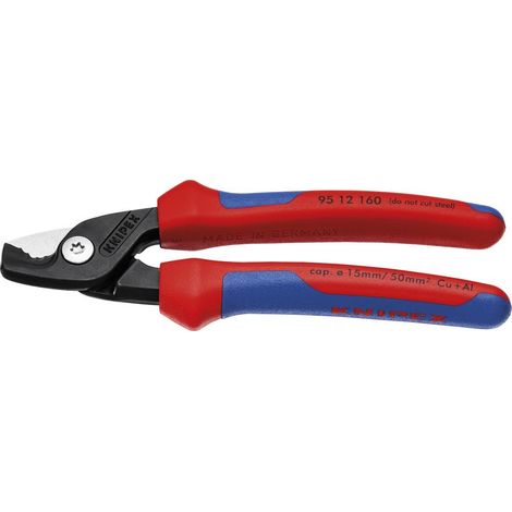 KNIPEX 95 12 160 StepCut Kabelschere mit Mehrko.-Hülle brüniert 160 mm