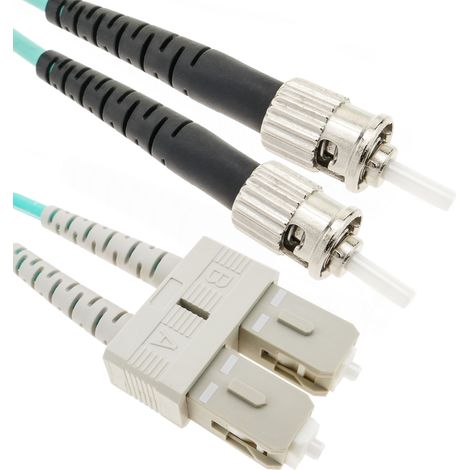 BeMatik - Câble fibre optique multimode OM4 MMF duplex 50µm/125µm ST-SC 25m (1/5)