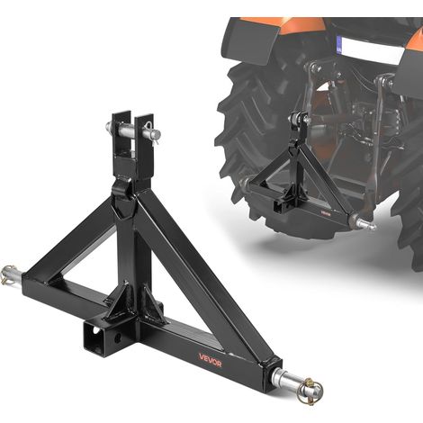 VEVOR Attelage 3 Points avec Recepteur 5 cm, Fixation Rapide 3 Points, Capacite 1360 kg, Adaptateur Barre de Remorquage Robuste pour Effectuer Travaux Agricoles pour Plupart Tracteurs a Attelage 5 cm
