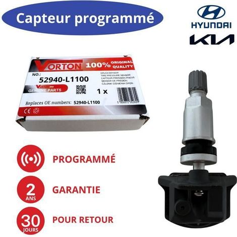 Sensore TPMS 52940-L1100 preprogrammato 433MHz per Hyundai Elantra, Ioniq 5, Sonata, Tucson e KIA Sorento