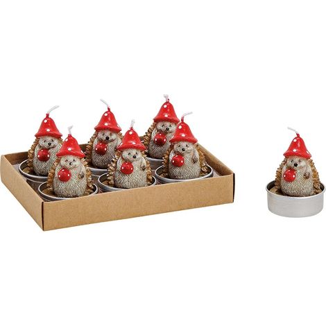 Bougies chauffe-plat Herisson en cire Set de 6 (1/3)
