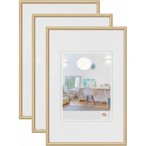 Lot De 3 Cadres Photo En Plastique, Dorés, 29,7 x 42 cm (1/5)