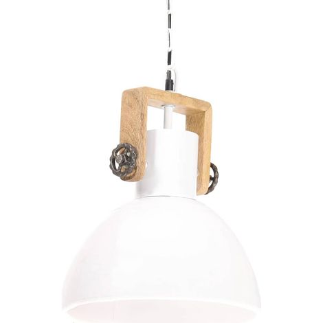 Lampe suspendue industrielle 25 W Blanc Rond 30 cm E27 (1/5)