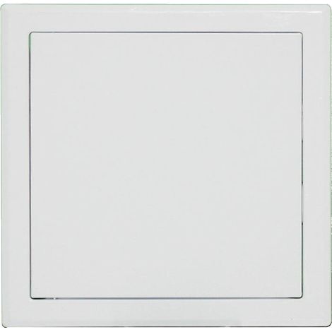 Trappe de visite en tôle acier zingué laqué blanc ouverture pousser lacher vantail décrochable 400x400mm carton 2 pièces
