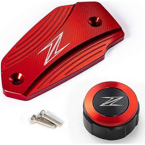 Accessoires de protection pour bouchons de liquide de frein avant et arrière et bouchon de réservoir de carburant pour motos Kawasaki Z 900, Z 800, Z 650, Z650, Z900 et Z800 (2013-2023) - Rouge (1/5)