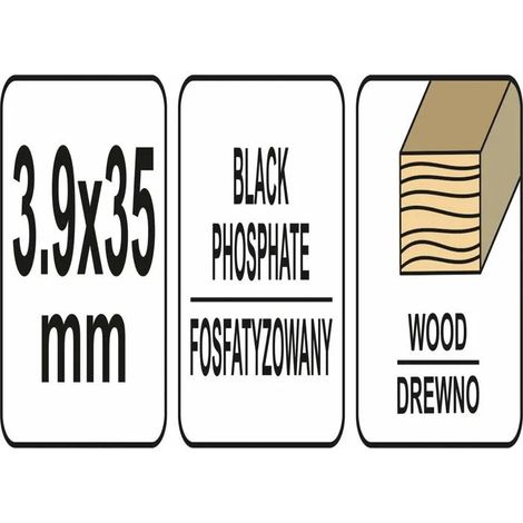 Vis bois Yato 3.9x35mm tête Phillips résistant corrosion
