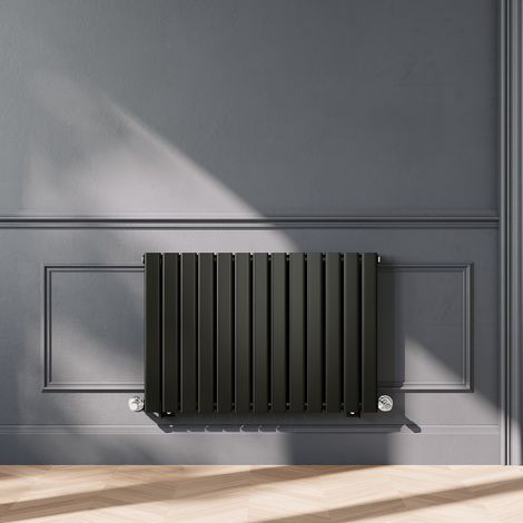 ELEGANT 600 x 884mm Black Horizontal Radiator Designer Double Panel Flat Panel Rads (1/5)