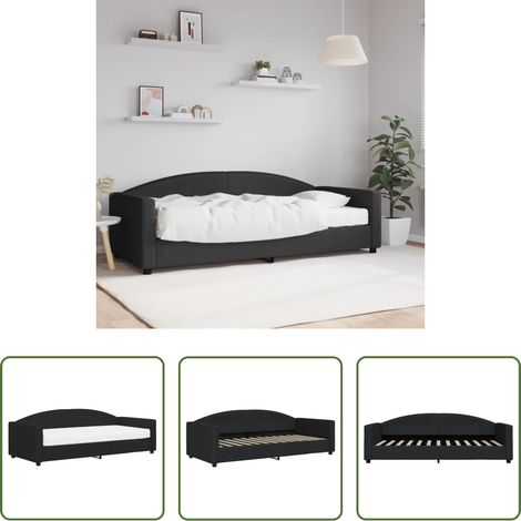 vidaXL Matratze - Tagesbett mit Matratze Schwarz 90x200 cm Stoff (1/5)