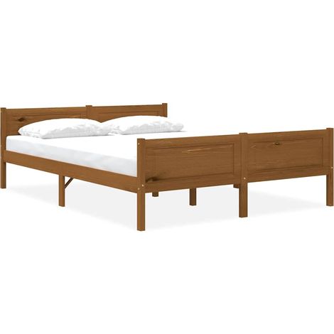 Maison Exclusive - Cadre de lit sans matelas pin massif marron miel 160x200 cm (1/5)