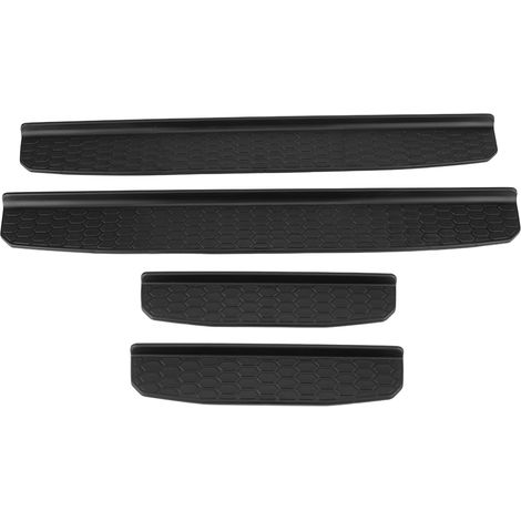 Ensemble de 4 garnitures de seuil de porte de voiture, applicable aux modèles Jeep Wrangler JK quatre portes 2018 et ultérieurs, noir. (1/5)