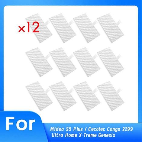 Lot de 12 filtres pour Midea S5 Plus/Cecotec Conga 2299 Ultra maison X-Treme Genesis accessoires d'aspirateur de rechange (1/5)