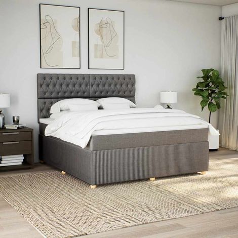 Boxspringbett mit Matratze Taupe 180x200 cm Stoff (1/5)