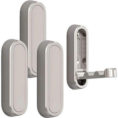 4er-Set – Klapphaken – Zinklegierung – Geeignet für Bad und Küche – Silber (1/5)