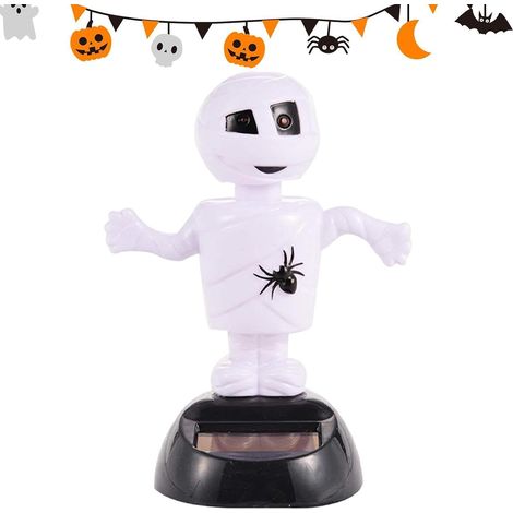 Figurines solaires Halloween, de Danse à énergie Solaire secouant la tête Ornements d'halloween pour Les décorations d'halloween de Voiture et Le Tableau de Bord de Voiture (1/5)