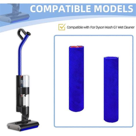 Paquete de 2 cepillos de rodillo de repuesto para limpiadora húmeda Dyson Wash G1,()