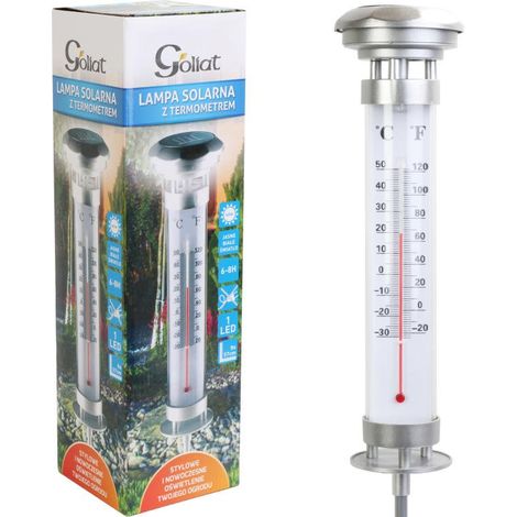 Beleuchtetes Solar-LED-Gartenthermometer Goliath (1/5)