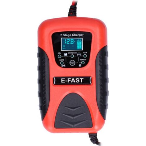 Chargeur automatique de batterie de voiture 12V 7A, 7 étapes, pour tondeuse à gazon, moto, SUV, bateau, prise ue 100-240V
