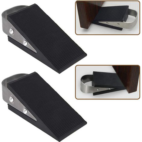 Cale Porte, Pack 2 Cale de Porte Caoutchouc Mise A Niveau Arret de Porte, pour Les Carrelages, Les Tapis (1/5)