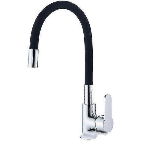 Robinet de cuisine avec bec flexible, mitigeur monocommande pour évier, chromé (1/5)