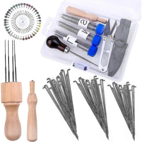 Kit d'aiguilles à feutrer la laine, comprenant 60 aiguilles à feutrer et 2 outils pour le feutrage. (1/5)