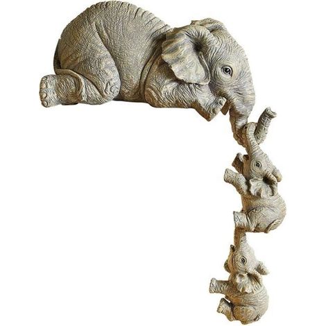 Statue deco,Figurine d\'éléphant suspendue en résine,3 pièces,pour mère et 2 bébés,décoration artisanale pour la maison - Type 01
