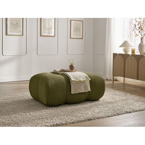 BOBOCHIC - Pouf IVANE tissu texturé Vert (1/5)